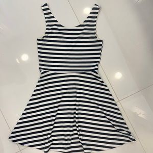 DIVIDED by H&M striped flared mini dress. Black & white stripes. Size small